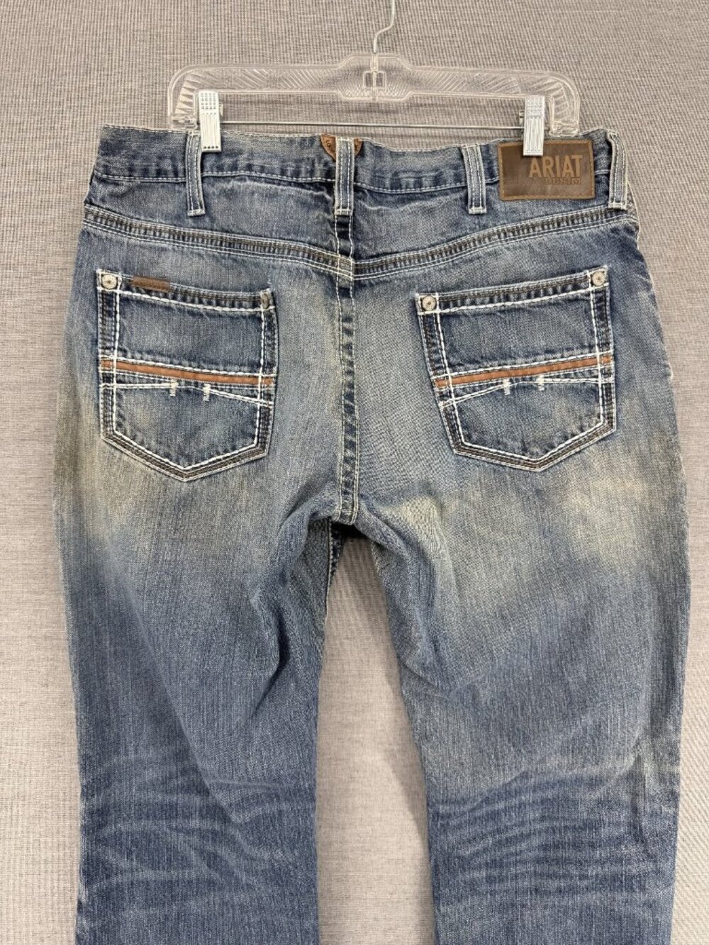 Ariat M4 Bootcut Jeans Mens 36x34 Blue Western Denim Pant Workwear Faded Relaxed